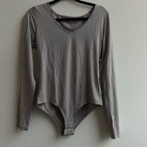 NWT - Long-sleeve Deep V-neck Second Skin Bodysuit - Small
